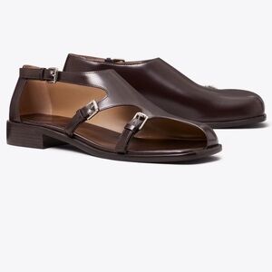 Tory Burch brown multi buckle monk strap oxfords size 8.